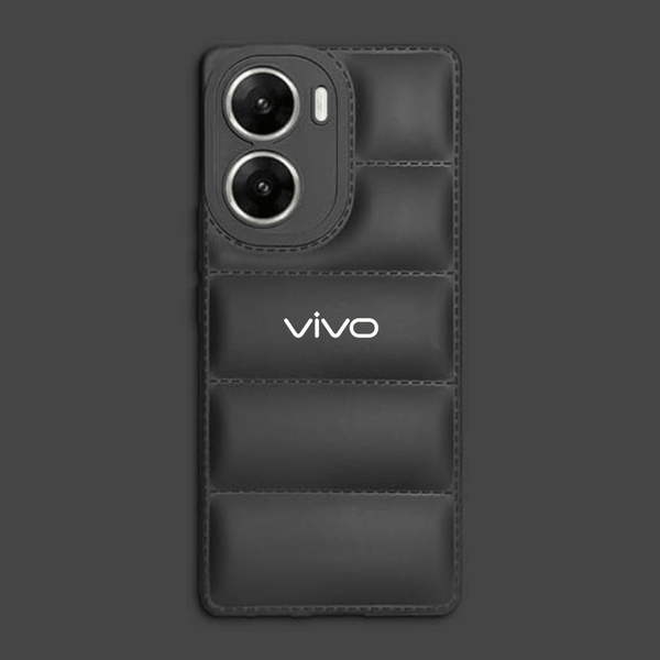 Black Puffon silicone case for Vivo V29E 5G - The Hatke
