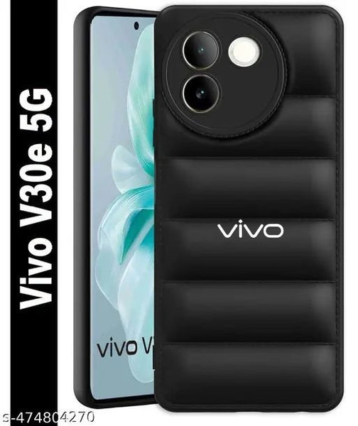 Black Puffon silicone case for Vivo V30E - The Hatke