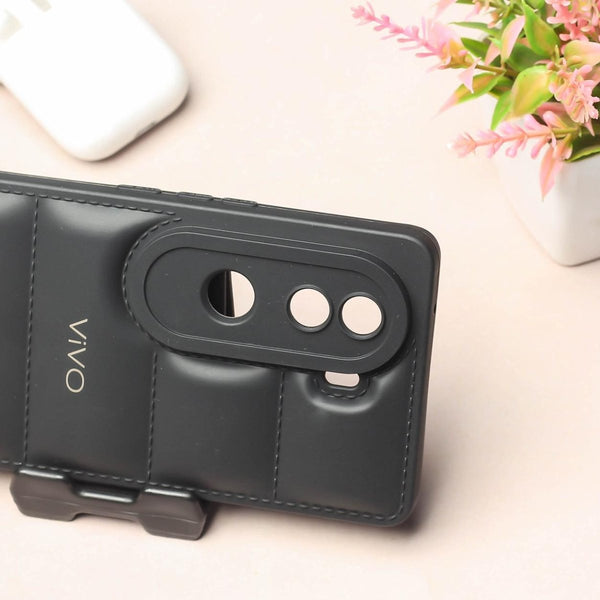 Black Puffon silicone case for Vivo V40E - The Hatke