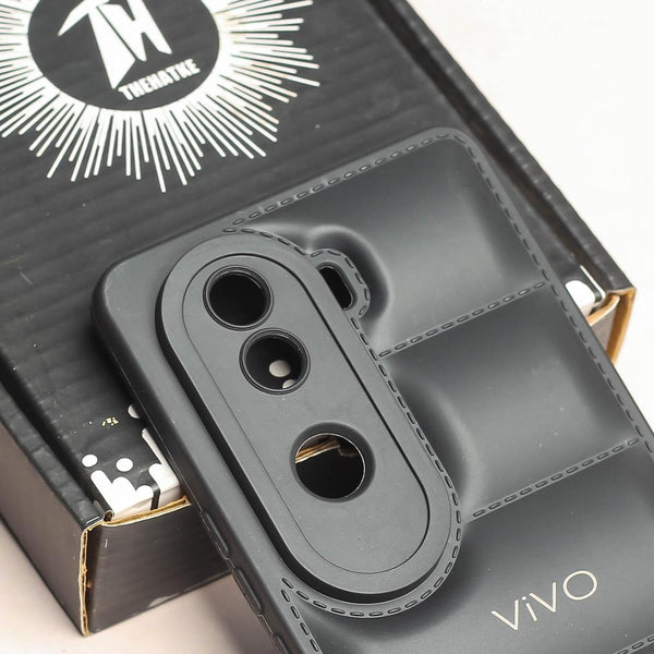 Black Puffon silicone case for Vivo V40E - The Hatke