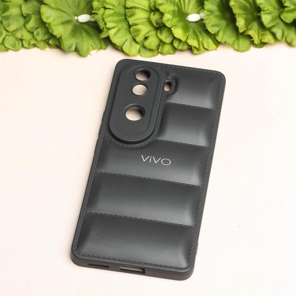 Black Puffon silicone case for Vivo V40E - The Hatke