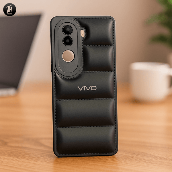 Black Puffon silicone case for Vivo V40E - The Hatke