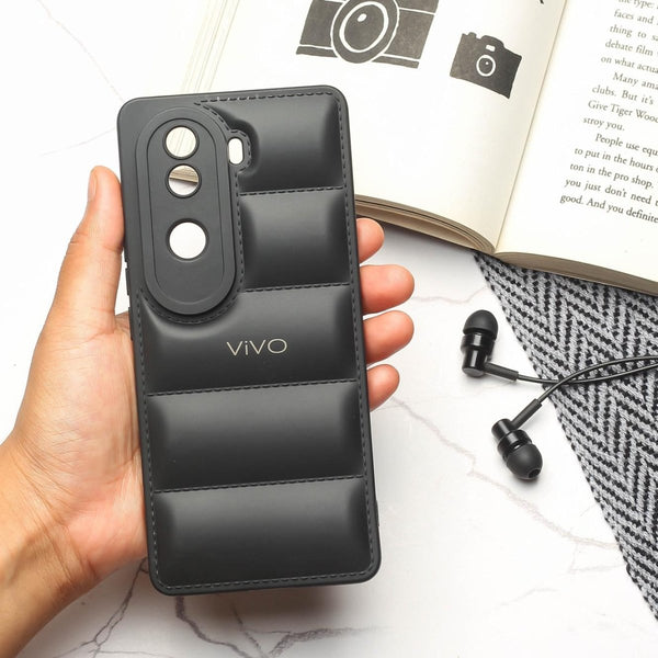 Black Puffon silicone case for Vivo V40E - The Hatke