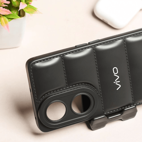 Black Puffon silicone case for Vivo Y100 - The Hatke