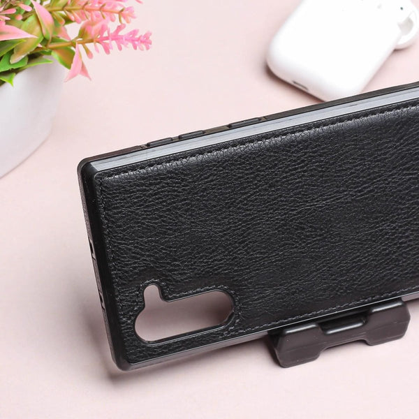 Black Puloka Leather Case for Samsung Note 10 Plus - The Hatke