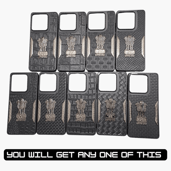 Black Satyameva Jayate embossed Leather Case for Motorola Edge 60 Stylus - The Hatke