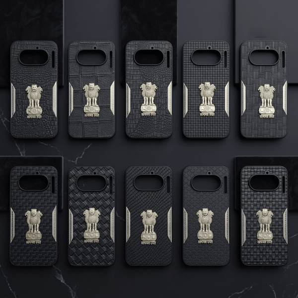 Black Satyameva Jayate embossed Leather Case for Nothing Phone 4a - The Hatke