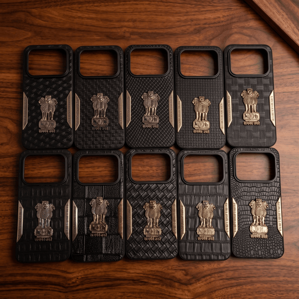 Black Satyameva Jayate embossed Leather Case for Nothing Phone 4a Pro - The Hatke