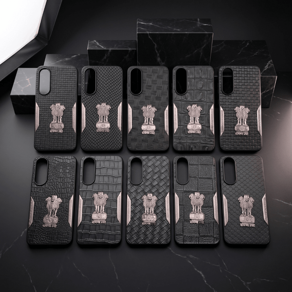 Black Satyameva Jayate embossed Leather Case for Oneplus Nord 5 - The Hatke