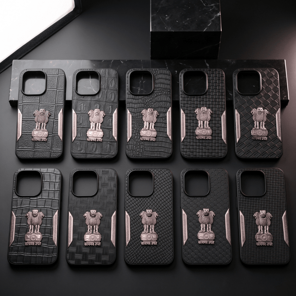 Black Satyameva Jayate embossed Leather Case for Vivo V70 Elite - The Hatke