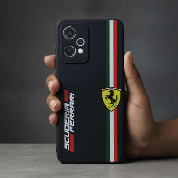 Black SCUFERRA Embossed Silicone case for Oneplus Nord Ce 2 Lite - The Hatke
