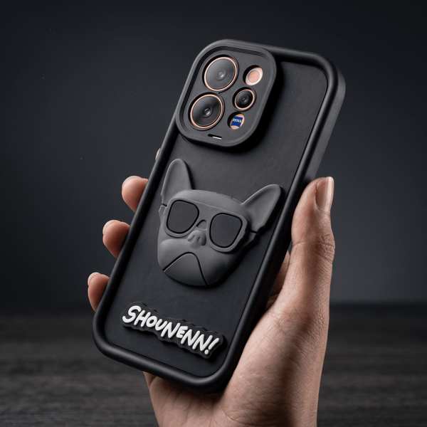 Black SHOUNENN BULLDOG Silicone case for Vivo V70 Elite - The Hatke