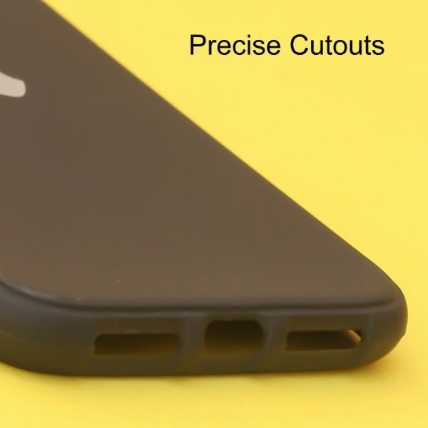 Black Silicone Case for Apple iphone 12 - The Hatke