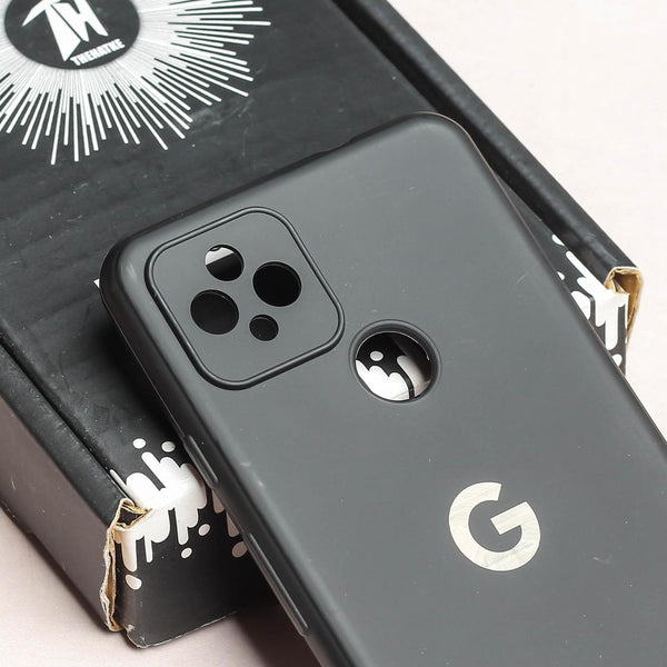 Black Silicone Case for Google Pixel 4 - The Hatke