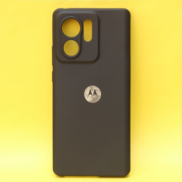 Black Silicone case for Motorola Edge 40 - The Hatke