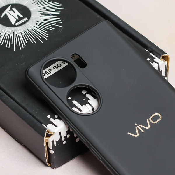 Black Silicone Case for Vivo V29e 5G - The Hatke