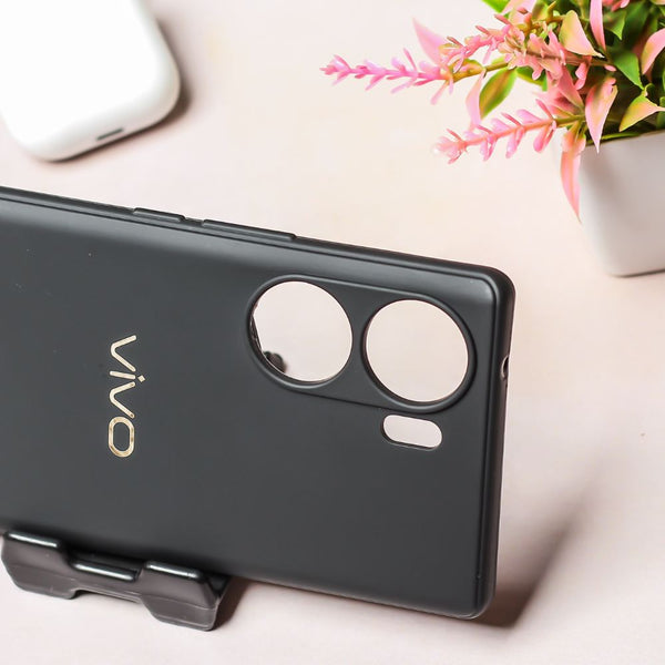 Black Silicone Case for Vivo V29e 5G - The Hatke