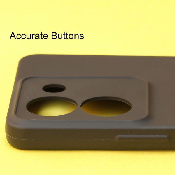 Black Silicone Case for Vivo Y36 - The Hatke