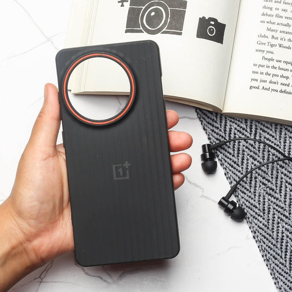 Black SleekLine Silicone Case for Oneplus 12R - The Hatke