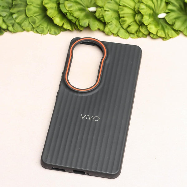 Black SleekLine Silicone Case for Vivo V40 - The Hatke