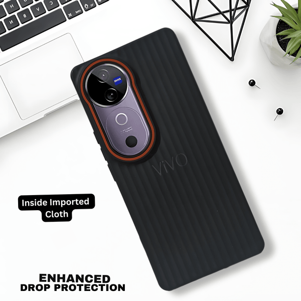 Black SleekLine Silicone Case for Vivo V40 Pro - The Hatke