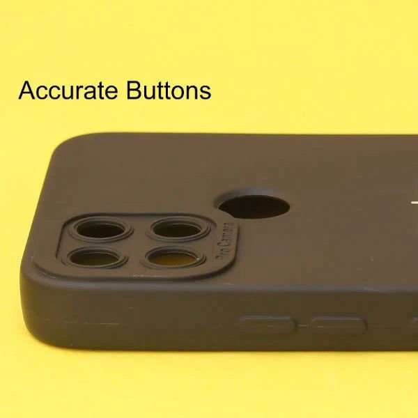 Black Spazy Silicone Case for Realme C25y - The Hatke