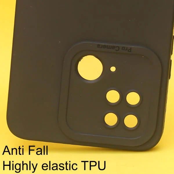 Black Spazy Silicone Case for Redmi 10C - The Hatke
