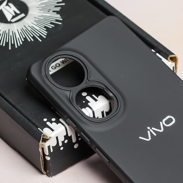 Black Spazy Silicone Case for Vivo Y100 - The Hatke