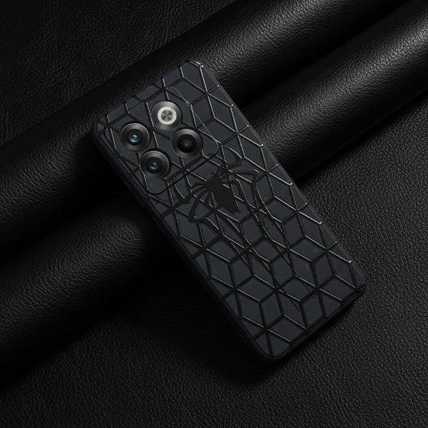 Black Spdy Embossed Silicone case for Oneplus 10T - The Hatke