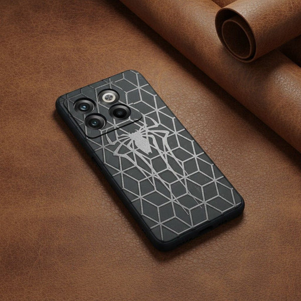 Black Spdy Embossed Silicone case for Oneplus 10T - The Hatke