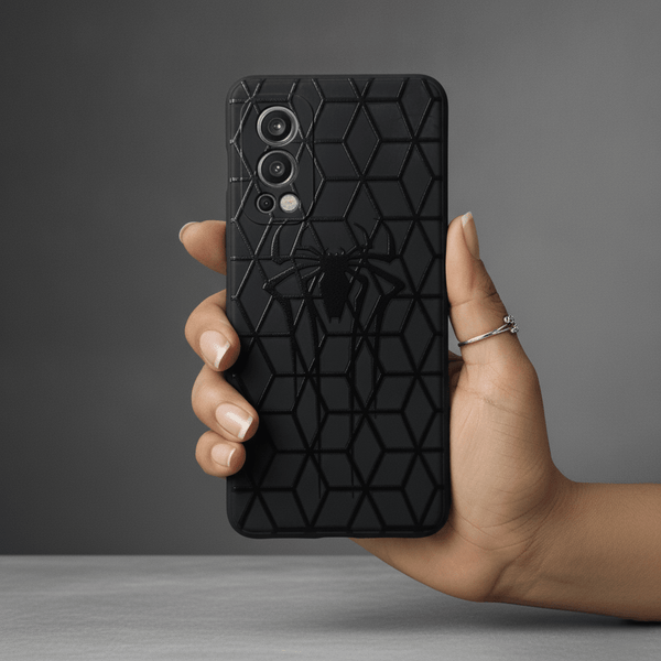 Black Spdy Embossed Silicone Case for Oneplus Nord 2 - The Hatke