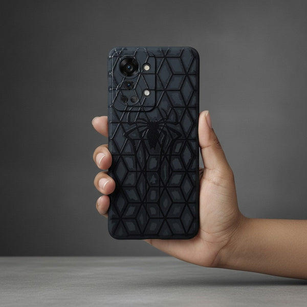 Black Spdy Embossed Silicone case for Oneplus Nord 2T - The Hatke