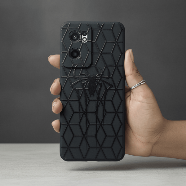 Black Spdy Embossed Silicone case for Oneplus Nord Ce 2 - The Hatke