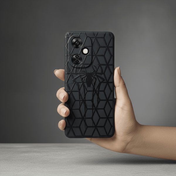 Black Spdy Embossed Silicone case for Oneplus Nord Ce 3 Lite - The Hatke