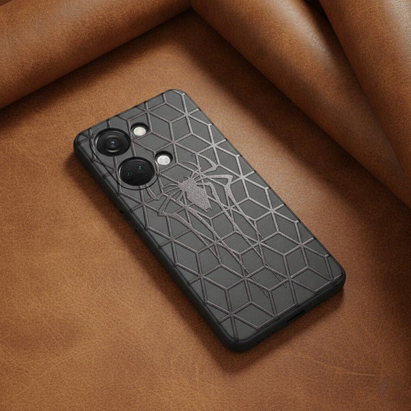 Black Spydy Embossed Silicone case for Oneplus Nord 3 - The Hatke