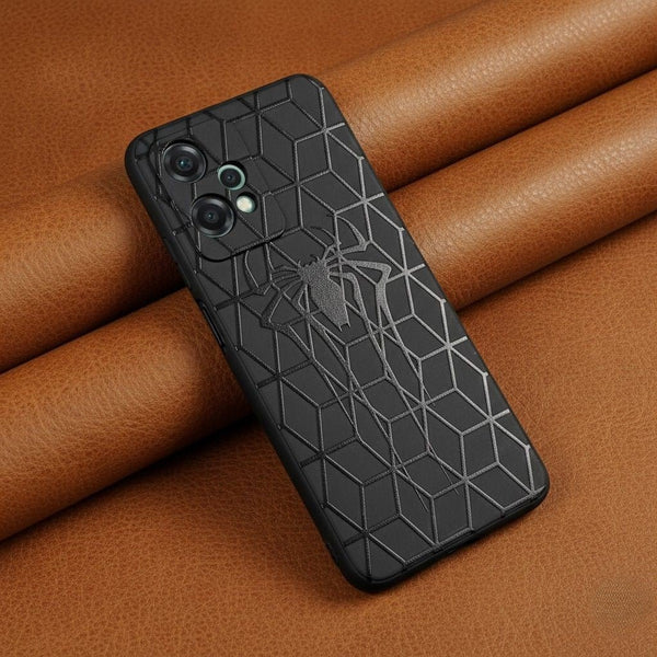 Black Spydy Embossed Silicone case for Oneplus Nord Ce 2 Lite - The Hatke