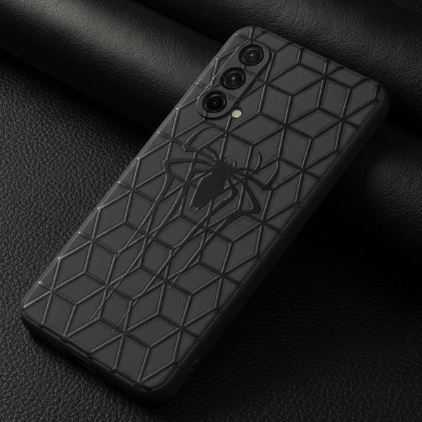Black Spydy Embossed Silicone case for Oneplus Nord Ce - The Hatke