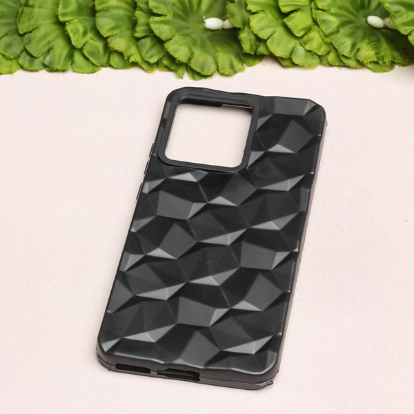Black Square Diamond Silicone case for Motorola Edge 40 - The Hatke
