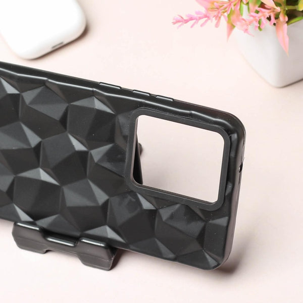 Black Square Diamond Silicone case for Motorola Edge 40 Neo - The Hatke
