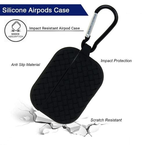Black Stylish Silicone Case For Apple Airpods 3 - The Hatke