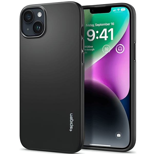 Black Thin Fit (TPU + Poly Carbonate) case for Apple Iphone 14 Plus - The Hatke
