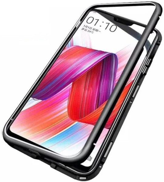 Black Transparent Magnetic Back Case for Redmi 8a - The Hatke