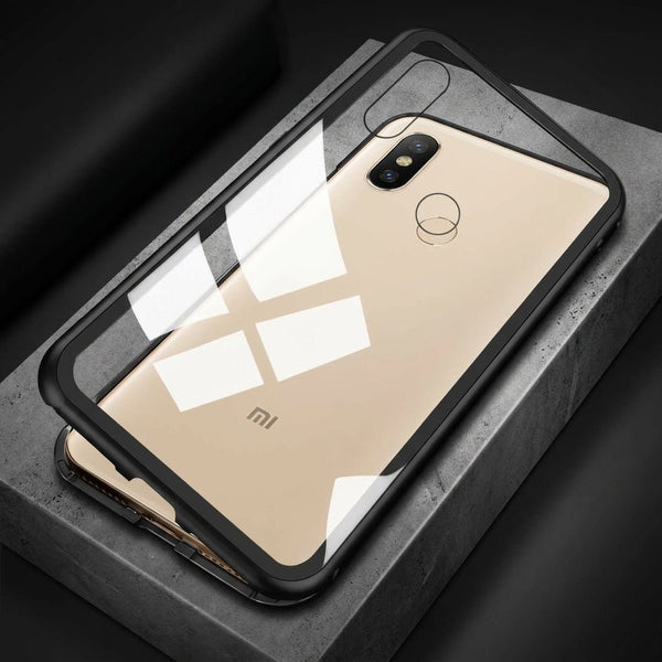 Black Transparent Magnetic Back Case for Redmi Note 5 Pro - The Hatke