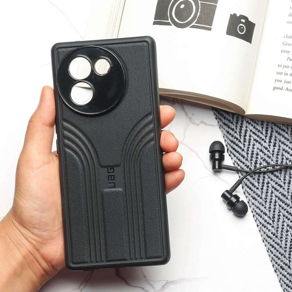 Black UAG RidgeLine Silicone Case for Vivo V30e - The Hatke