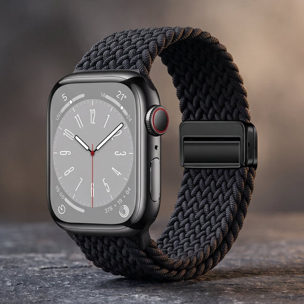 Black Unity Braided Solo Loop For Strap For Apple Watch Series 1 (38mm/40mm/41mm) - The Hatke