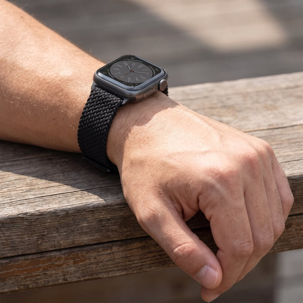 Black Unity Braided Solo Loop For Strap For Apple Watch Series 1 (38mm/40mm/41mm) - The Hatke