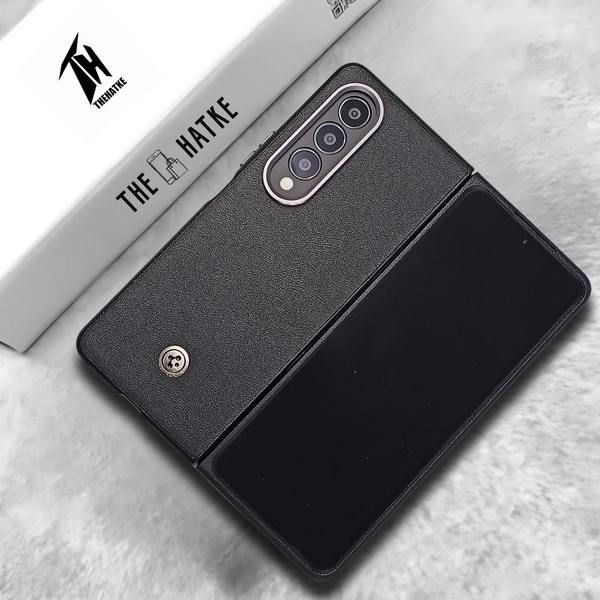 Black Classy Leather Case for Samsung Galaxy Z Fold 4