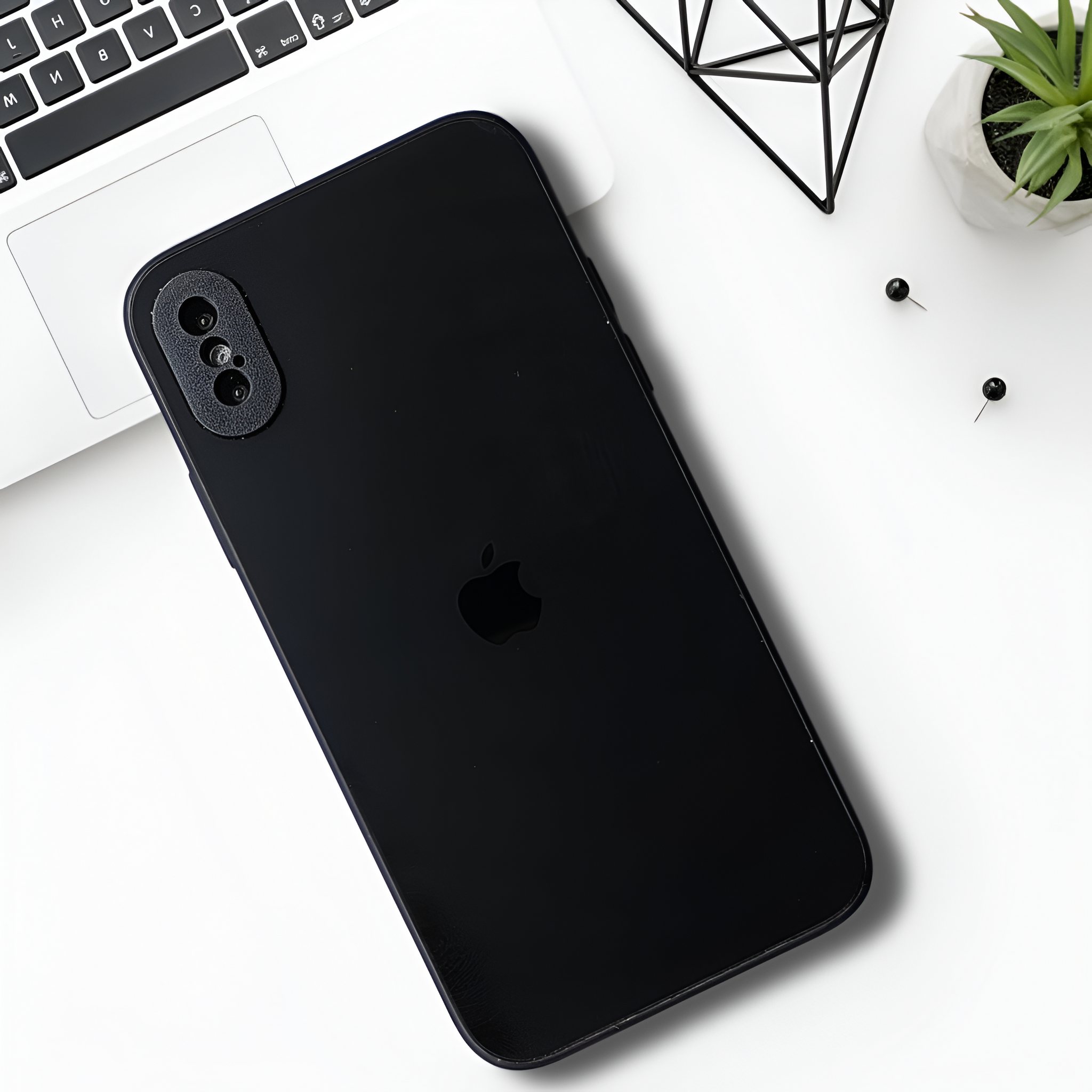 Black Matte Fiber Silicone case for Apple iphone X/XS