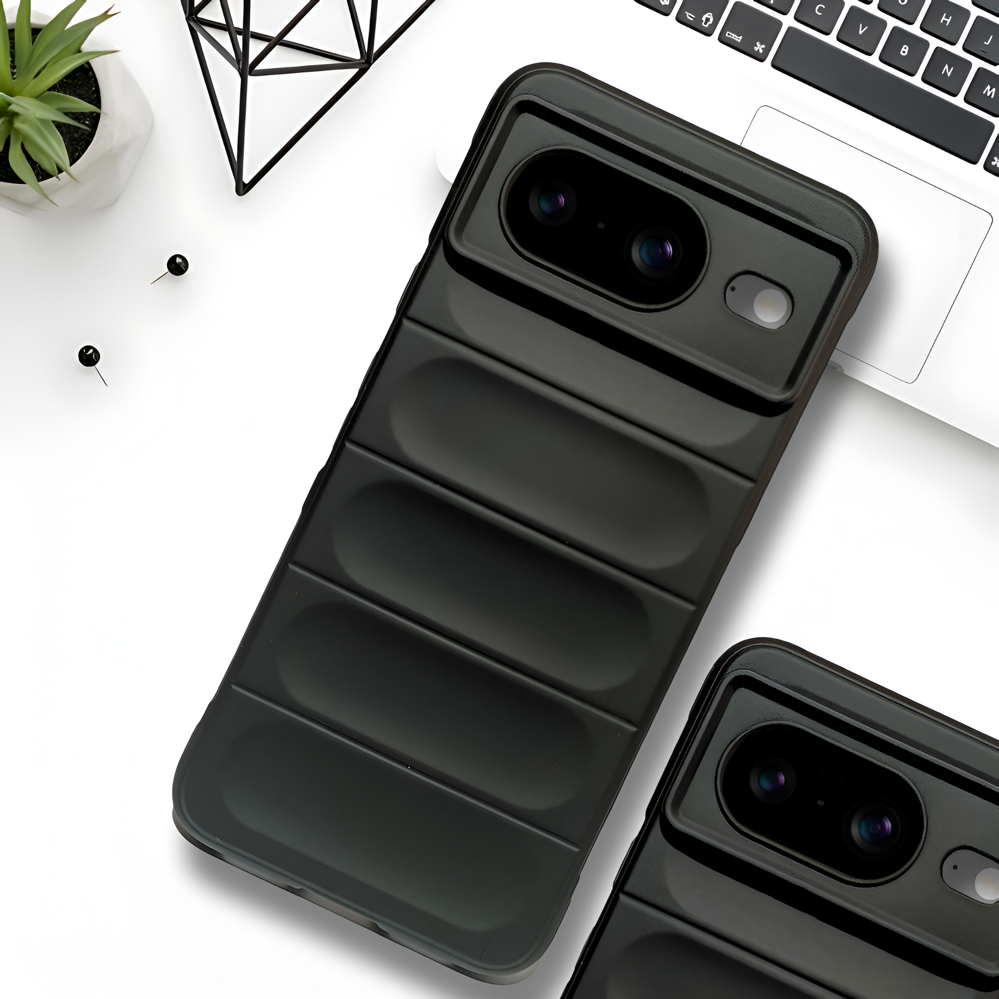 Black Wave Silicone Case for Google Pixel 8