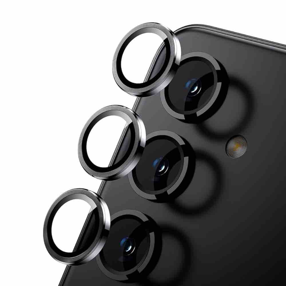 Black Metallic camera ring lens guard for Samsung S24 FE